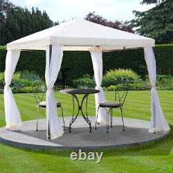 2.5x2.5m (8x8FT) METAL GAZEBO WITH SIDE SCREENS SHOWERPROOF SUN SHADE CANOPY