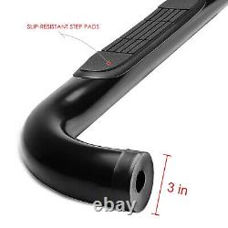 3 (ROUND TUBE) Side Step Bar Running Boards for 09-14 Ford F150 Super Crew Cab