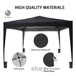 3X3M Pop Up Gazebo 4 Sides Garden Awning Canopy Party Tent Marquee Outdoor Black