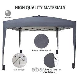 3X3M Pop Up Gazebo 4 Sides Garden Awning Canopy Party Tent Marquee Outdoor Grey