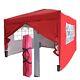 3X3M Pop Up Gazebo 4 Sides Garden Awning Canopy Party Tent Marquee Outdoor Red