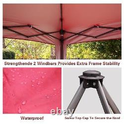 3X3M Pop Up Gazebo 4 Sides Garden Awning Canopy Party Tent Marquee Outdoor Red