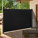3x1.8M Retractable Side Awning Screen Fence Patio Privacy Divider Black