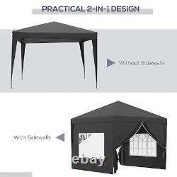 3x3 m Pop Up Garden Gazebo with Sides Party Tent Canopy Marquee Hot Tub Roof Bag