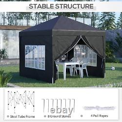 3x3 m Pop Up Garden Gazebo with Sides Party Tent Canopy Marquee Hot Tub Roof Bag