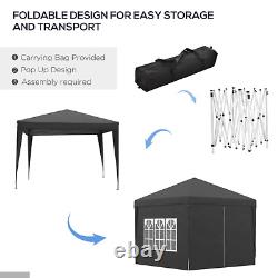 3x3 m Pop Up Garden Gazebo with Sides Party Tent Canopy Marquee Hot Tub Roof Bag