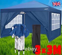 3x3M/3x6M Gazebo Heavy Duty Pop-up Waterproof Canopy Garden PartyTent withSides UK