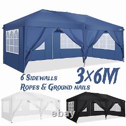 3x3M/6M Gazebo Pop-up Waterproof Canopy Outdoor Garden PartyMarketstall with Sides