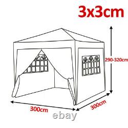 3x3m Outdoor Pop Up Gazebo Patio Maquee Canopy Wedding Party Tent with Side Wall