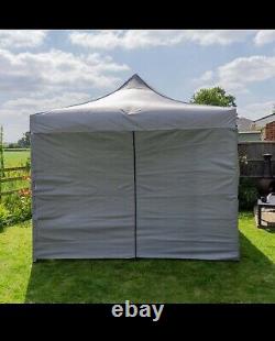 3x4.5m HEAVY DUTY POP UP GAZEBO MARKET STALL MARQUEE With Side Walls&Door Grey