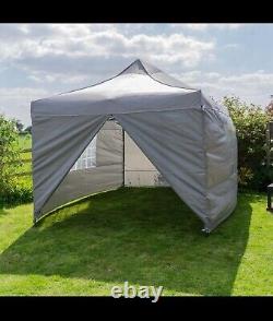 3x4.5m HEAVY DUTY POP UP GAZEBO MARKET STALL MARQUEE With Side Walls&Door Grey