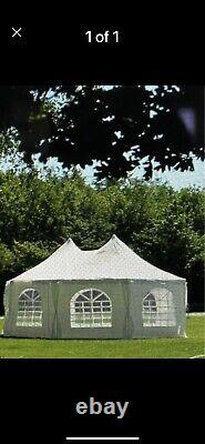 8 Sides Heavy Duty Gazebo Marquee Tent Outdoor Wedding Party -White