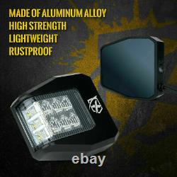 Aluminium UTV Side View Mirrors with LED Spot Lights Fits 1.6-2 Roll Bar ATV UTV