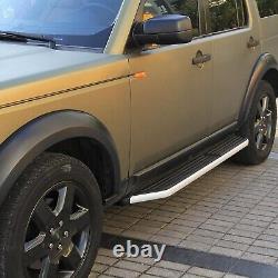 Aluminum Edging Side Steps Running Boards Pair For Land Rover Discovery 3 & 4