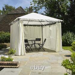 Aphrodite Gazebo 2.7m + 4 Side Curtains Tent Marquee UV Resistant Shelter Cream