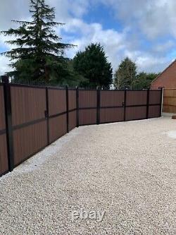 Bespoke steel framed driveway Drive side gates with composite infills