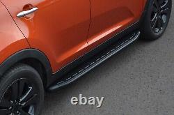 Black Aluminium Side Steps Bars Running Boards For Hyundai Santa Fe I (2000-06)