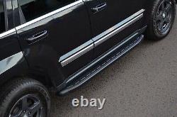 Black Aluminium Side Steps Bars Running Boards For Hyundai Santa Fe I (2000-06)