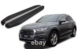 Black Aluminium Side Steps Bars Running Boards To Fit Audi Q5 (2017+)