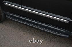Black Aluminium Side Steps Bars Running Boards To Fit Fiat Qubo (2007+)