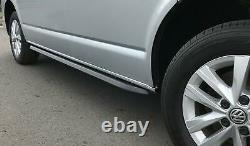 Black Angular OE Style Side Bars for Volkswagen Transporter T5 SWB