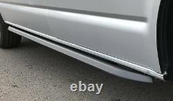 Black Angular OE Style Side Bars for Volkswagen Transporter T6 SWB