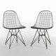 Black Pair (2) Herman Miller Original Vintage Eames DKR Dining Wired Side Chairs