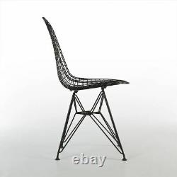 Black Pair (2) Herman Miller Original Vintage Eames DKR Dining Wired Side Chairs