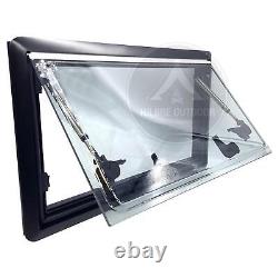 CAMPERVAN TOP HUNG CLEAR WINDOW 600 x 350 BLIND & FLYSCREEN MOTORHOME CONVERSION