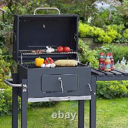 Charcoal BBQ Grill Smoker with Side Table Shelf Portable Outdoor Garden Camping