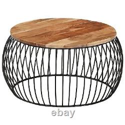 Comfy. Living22 Coffee Table Solid Wood round iron side table vintage style