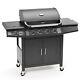 CosmoGrill 4+1 Deluxe Gas Black Barbecue Grill incl Side Burner (sealed return)