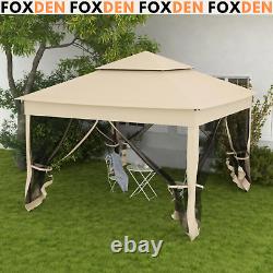 Cream Outdoor Garden Folding Tent Heavy Duty Pop Up Gazebo w Sides Party Patio