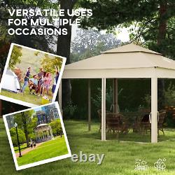 Cream Outdoor Garden Folding Tent Heavy Duty Pop Up Gazebo w Sides Party Patio