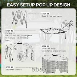 Cream Outdoor Garden Folding Tent Heavy Duty Pop Up Gazebo w Sides Party Patio