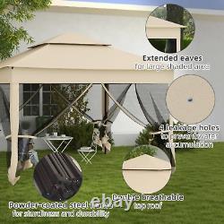 Cream Outdoor Garden Folding Tent Heavy Duty Pop Up Gazebo w Sides Party Patio