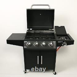 Deluxe Gas BBQ Grill 4 + 1 Burner Side Barbecue with Gas Regulator