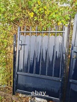 Double Driveway Gates Powder Coated Aluminium Blue With 2 Additional Side Gates