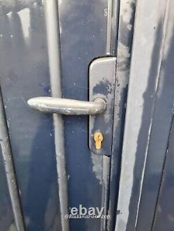 Double Driveway Gates Powder Coated Aluminium Blue With 2 Additional Side Gates