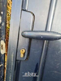 Double Driveway Gates Powder Coated Aluminium Blue With 2 Additional Side Gates