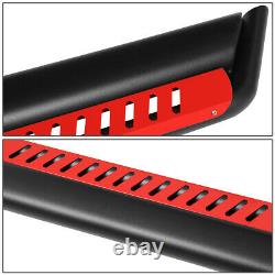 FOR 18-20 JEEP WRANGLER JL SIDE NERF BAR RUNNING BOARD WithRED DROPPED STEP PLATE