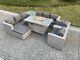 Fimous Rattan Sofa Garden Furniture Gas Fire Pit Heater Dining Table Sets Chair