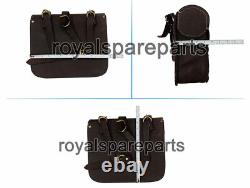 Fit For Royal Enfield Meteor 350 Leather Saddle Bags Rusty Brown With Mounting