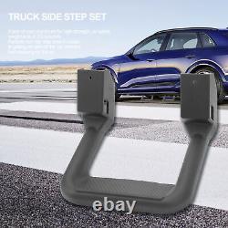 Fit Truck Side Step Set Black Powder Coated Cast Aluminum Rugged Anti Slip Step