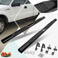 For 04-14 Ford F150 Ext/Super Cab Oval 4 Side Step Nerf Bar Running Board Black