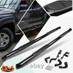 For 05-20 Tacoma Double/Crew Cab Round 3 Side Step Nerf Bar Running Board Black
