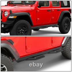For 18-20 Jeep Wrangler Jl 4dr Pair Aluminum Side Arm Step Bar Running Boards