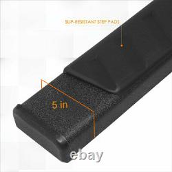 For 19-21 Ram 1500 Quad Cab 5 Pad Side Step Nerf Bar Flat Running Boards Black