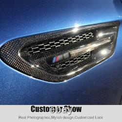 For BMW F10 M5 Sedan 2011-16 Real Carbon Fiber Side Air Fender Vents Mesh Grille