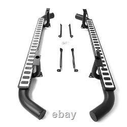 For Land Rover Defender 110 Side Steps Tubular Black/silver Fire & Ice Style